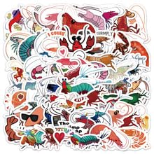 60PCS Lobster Stickers for Water Bottle,Bike,Car,Helmet,Phone,Luggage,Computer,Scrapbook,Laptop,Cute Sea Animals Waterproof Vinyl Decal,Teens Girls Aesthetic Sticker,Cartoon Trendy Graffiti Sticker - Image 2