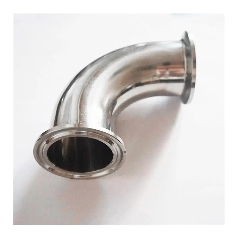 Abrazadera triple de 2,5" x 63 mm (diámetro exterior de 2,5"), acero inoxidable SUS 316L, codo de 90 grados, for elaboración casera de cerveza y vino.