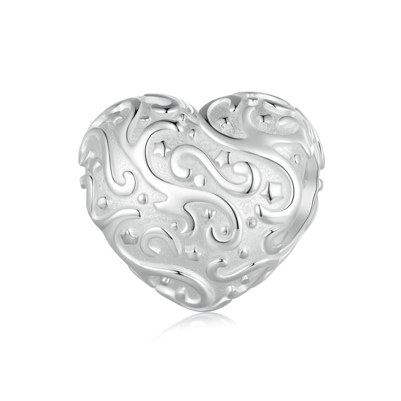 Abalorio de plata de ley 925 con corazón esmaltado para regalar
