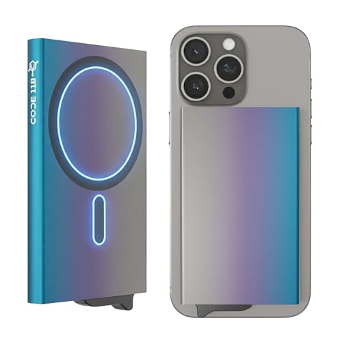 Image of CODE 118 Wallet for Men - Slim Minimalist Aluminum Magnetic Card Holder - RFID Blocking Front Pocket Mag Safe Wallet with Strong Magnet Attachment (Ombre Fade)