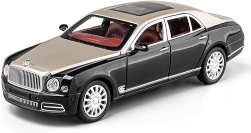 Image of Alokik Enterprise 1:24 Bently Mulsanne Black /Brown Die-Cast Metal Pull Back Car with 6 Openable Doors with Sound and Light Toy Decoration car Best Gift Toys for Kids 【Black /Brown Color】