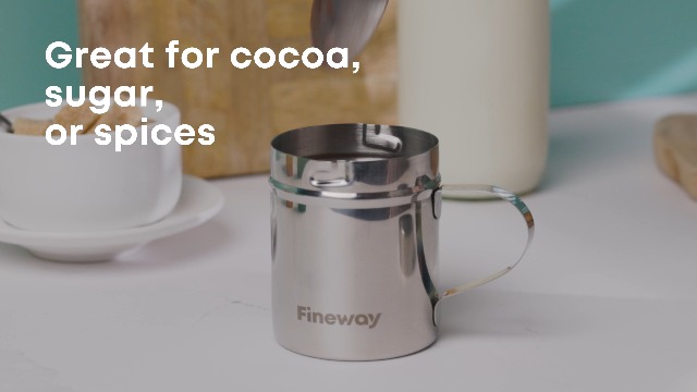 LIVIVO Stainless Steel Chocolate Shaker Duster with 16 Cappuccino Coffee Barista Stencils