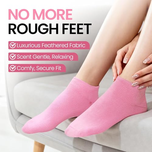 Image of Silicone Socks for Cracks for Women & Men - Moisturizing Spa Gel Socks for Dry Cracked Feet - Silicon Socks Heel Repair Foot Hydration Socks with Vitamin E, Jojoba & Olive Oil - Multicolor (1 Pair)