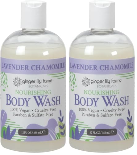 Image of Ginger Lily Farms Botanicals Nourishing Body Wash, 100% Vegan & Cruelty-Free, Lavender Chamomile Scent, 12 Fl Oz (Pack of 2)