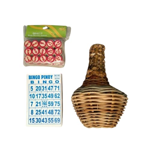 Generic Bingo Rattan Set - Classic Number Bingo Game for Teens & Adults 75 Balls Age 180+