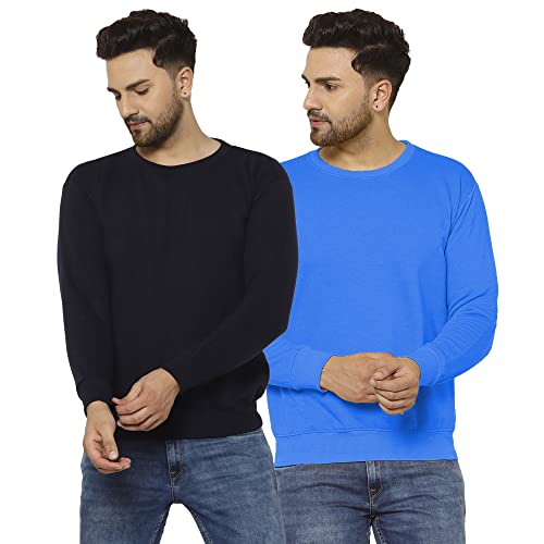 Image of Mack Jonney Fleece Round Neck Sweatshirt for Men (Pack of 2)-SW RN NVY Sky 02-P