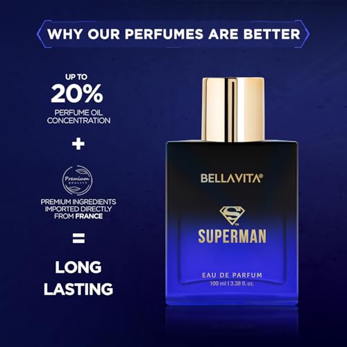 Image of BELLAVITA SUPERMAN | Long Lasting EDP 100ml Perfume for Man | Bergamot, Jasmine and Musk | Premium Fragrance for Men