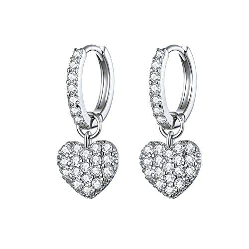 Boucles d'oreilles cœur bijoux de fête éblouissants et rayonnants