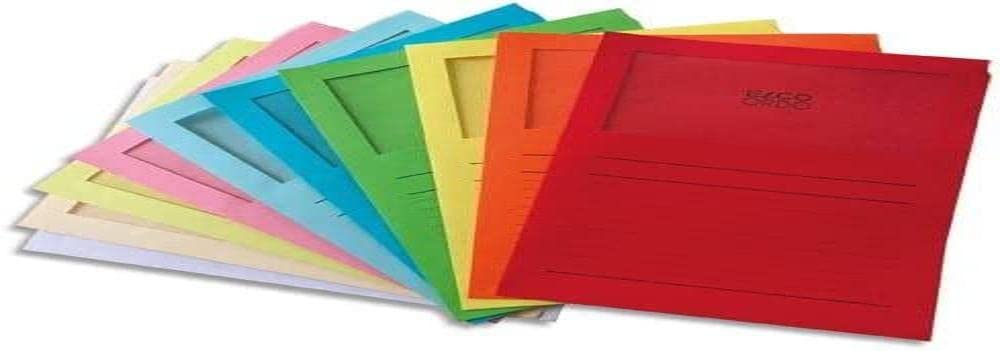 Elco Lot de 100 Pochettes coins avec fenêtre 120 g/m² 22 x 31 Couleurs Assorties