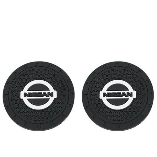 Car Cup Holder Coasters for Nissan Altima Aryia Cube Leaf Maxima Murano Pathfinder Sentra Versa Accessories,Recessed Silicone Anti Slip Cup Holder Coaster Interior Accessories 2.75in 2Pack (Black)