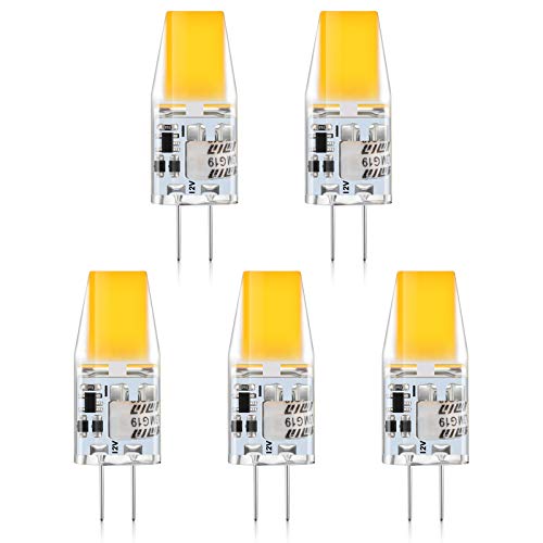 Creyer G4 LED Lampen, 3W LED Birnen ersetzt 35W Halogenlampen,350LM,2900K Warmweiß 12V AC/DC LED Leuchtmittel,Kein Flackern Nicht Dimmbar G4 LED Birn, Stiftsockellampe Glühbirnen 5er Pack
