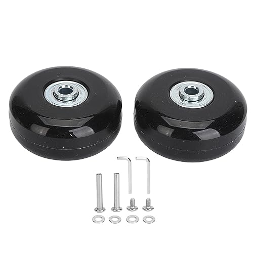 2Pcs Luggage Suitcase Replacement Wheels, PU Rubber Universal Casters with Screws and Tools for Travel Trolley Bag Repair (56x24)