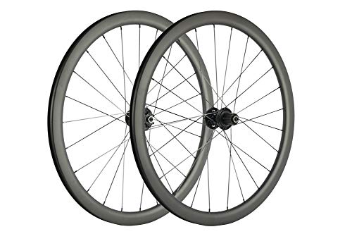 SUPERTEAM Carbon Fiber Disc Brake Wheelset 700c Road Wheel 25mm Width UD Matt 30/40/45/55mm (40mm,...
