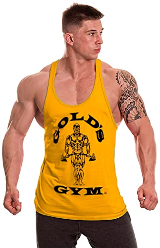 Gold´s Gym GGVST-003 Muscle Joe - Camiseta musculación para Hombre, Color Amarillo, Talla L