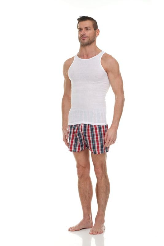 BILLIONHATS 48 Pack of Mens Cotton Undershirt, Ribbed Tank Top A Shirt White Assorted Sizes S-XL, Wholesale Bulk3
