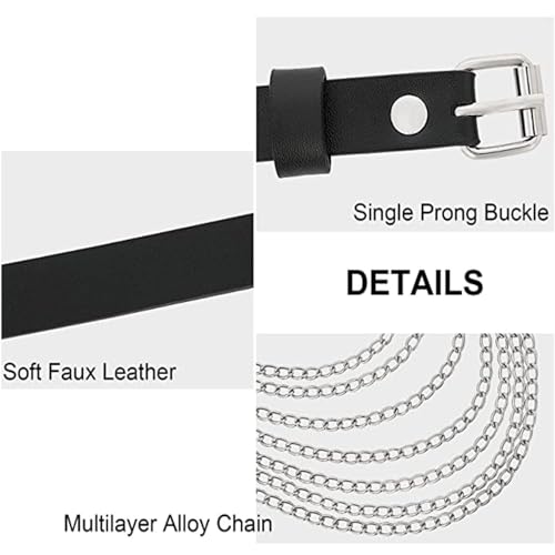 Damen Harness Leder Sexy Punk Taillenketten Damen Punk Leder Bein Harness Body Geschirre SM Einstellbare Mode Oberschenkel Ketten Strand Rave Party Nachtclub Taille Gürtel Körper Harness Kettengürtel