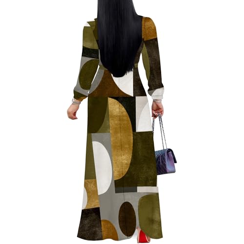 Image of Plus Size Maxi Dress for Women V Neck 3 /4 Sleeve Wrap Dress