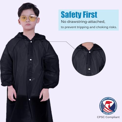 Kids Rain Jacket, 2 Pack Rain Ponchos for Kids - Reusable Raincoats for Boys and Girls Waterproof Outdoor Rain Gear4
