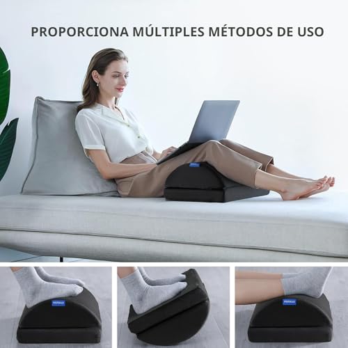Miniatura 2 de Huanuo Reposapies De Oficina, Ángulo Ajustable - Taburete Antideslizante Para Pies, Ideal Para Oficina Y Hogar