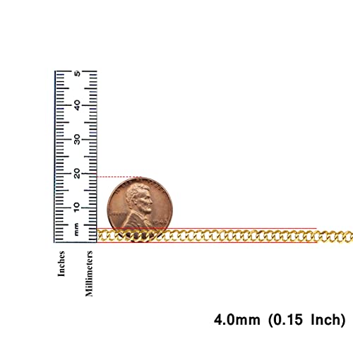 Tgdj 10K Yellow Solid Gold Cuban Chain Necklace, 4.0 Mm | Gold Jewelry For Men And Women (28In) #TOP3