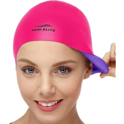 Reversible Waterproof Silicone Swim Cap for Women Cover