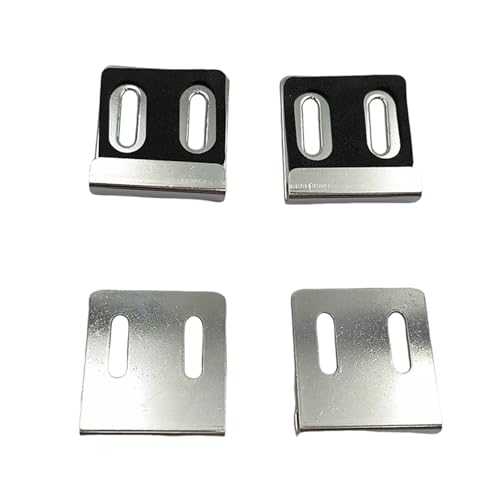 Image of 8pcs Mirror Holder Kit, Double Hole Metal Mirror Brackets with Screws Rubber Pads for Frameless Mounting Wall Tile Billboard Display