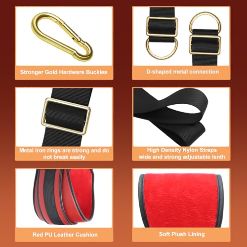 Image of Sex Swing Door 2 in 1 Sex Sling BDSM Bondage Thigh Restraints with Adjustable Sex Straps Hardware Buckle Leather Soft Plush Kinky Adult Sex Toys for Men Women Couples