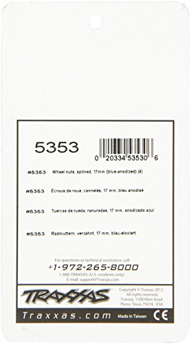 Traxxas 5353 Blue-Anodized Aluminum 17mm Splined Wheel Nuts (Set of 4)