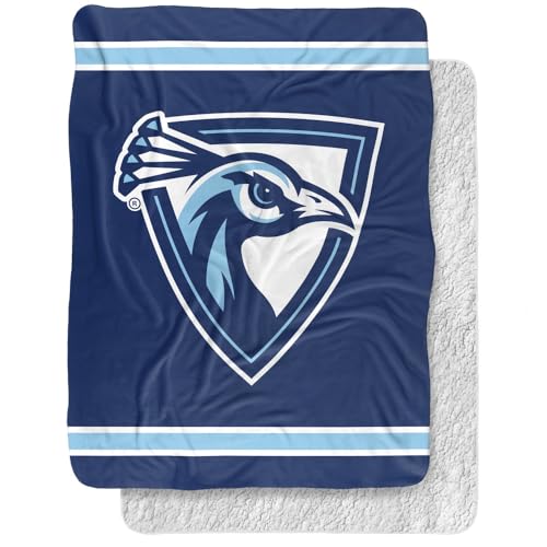 Upper Iowa University Peacocks Primary Logo, 60"x80" Silky Touch Sherpa Back Super Soft Throw Blanket