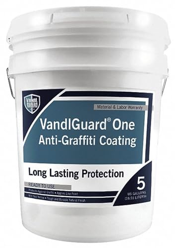 Rain Guard Water Sealers VG-7002 VandlGuardone Anti-Graffiti Coating 5 gal Pail – Painted & Unpainted Concrete, Block, CMU, Brick, EIFS, Stucco, Wood & Painted Metal, Clear, Bottle