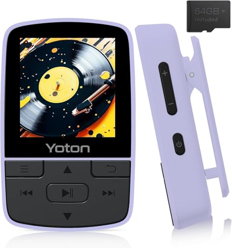 Bluetooth 5.2 MP3 Player, 64GB Portable Sports Music Clip, HiFi