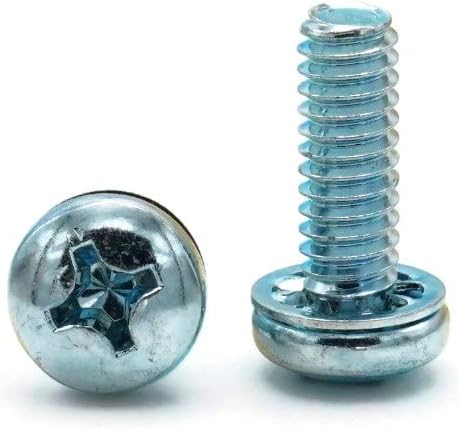 SEMS Screws Phillips Pan Head with Internal Tooth Lock Washers Zinc 1/4"-20 X 1" Qty 100