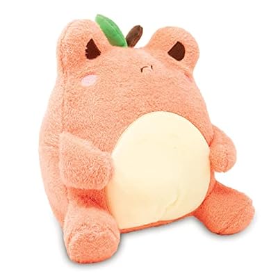 Cuddle Barn PlushGoals - Peach Wawa | Super Soft Cute Kawaii Froggie Dressed As Fruit Collectible Stuffed Animal Plush Toy, 9 inches