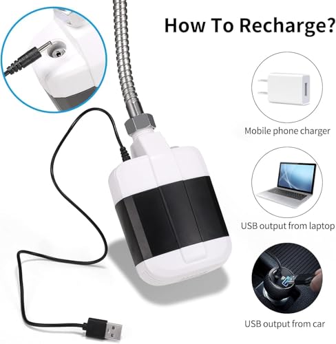 Image of Portable Camping Shower Kit - Rechargeable USB Outdoor Shower Pump with Hose, Showerhead & Hooks | Perfect for Hiking, Travel, Beach, Car Wash, Emergency & Garden Use