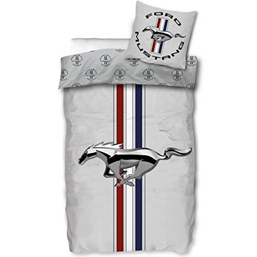 JH DESIGN GROUP Damen Ford Mustang Classic Emblem T-Shirt in 5 Farben, Schwarz, Groß