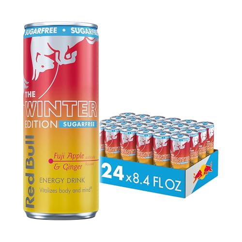 Red Bull Sugar-Free Fuji Apple and Ginger Winter Edition Energy Drink, with 80mg Caffeine plus...