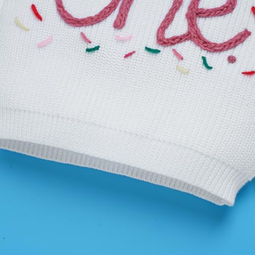 ODASDO Baby Girls Boys First Birthday Outfit One Embroidery Sweater Knitted Pullover Sweatshirt Knitwear Fall Winter Clothes4