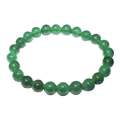 Image of Natural Green Jade Bracelet for Women & Men - Handmade Healing Crystal Beaded Bracelet - Lucky Charm Protection Stone Jewelry