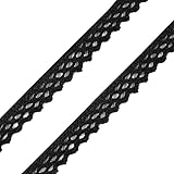 Material: 100% Baumwolle 5m Klöppelspitze 12mm Spitze geklöppelt Spitzenband Spitzenborte Häkelspitze Farbwahl, Größe:12mm, Farbe:schwarz