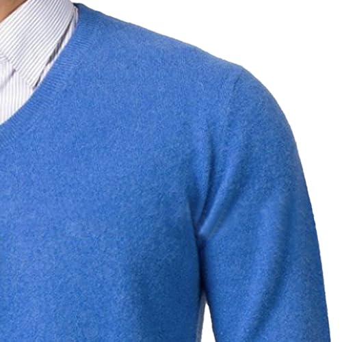 JEShifangjiusu Men's V-Neck Blended Wool Pullover Round Neck Knitted Loose Sweater Casual Soft Comfortable Sweater3