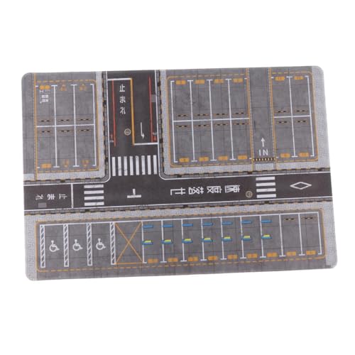Simhoa 1/64 Scale Parking Lot Model Building Diorama Nonslip Layout Pad Scene Display Mini Car Garage for Vehicle Scene Toy, H