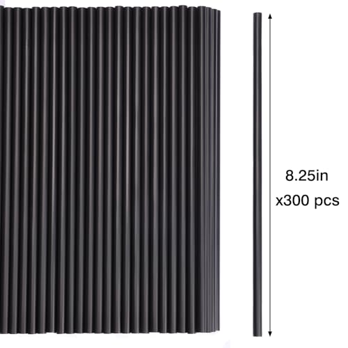 Image of Tomnk 300pcs Straws Disposable, 8.25 Inches Plastic Straws, Plastic Drinking Straws for Tumblers and Ice Coffee