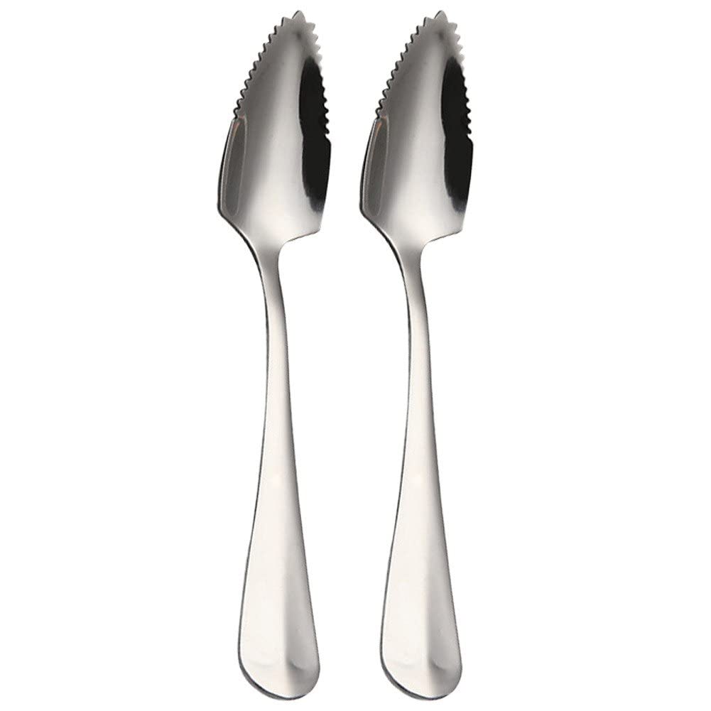 Lot De 6 Cuillères à Pamplemousse Dentelées En Acier Inoxydable - Pour Fruits & Glaces