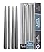 Hyoola 12 Pack Tall Taper Candles - 12 Inch Dark Grey Dripless, Unscented Dinner Candle - Paraffin Wax with Cotton Wicks - 10 Hour Burn Time