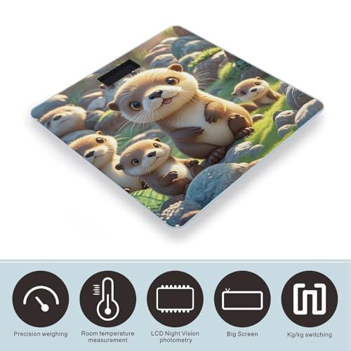 Báscula Digital de Baño FekiLoot con Plataforma de Vidrio miniatura 3
