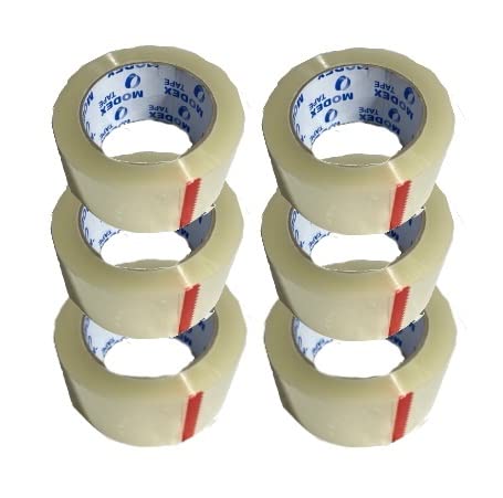 Miniatura 5 de Modex - Rollo de cinta de embalaje de 1.8 mil de grosor, 2 pulgadas x 110 yardas, cinta resistente para embalaje y envío, 6 rollos