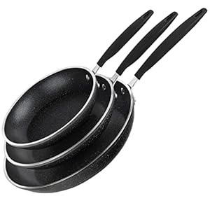 Granitestone 3 Piece Nonstick Frying Pan Set, 8”, 10” & 12” Nonstick Mineral and Diamond Triple Coated Frying Pans, Nonstick Skillet Set, Omelet Pan, PFOA Free, Dishwasher Safe, Cool Touch Handle