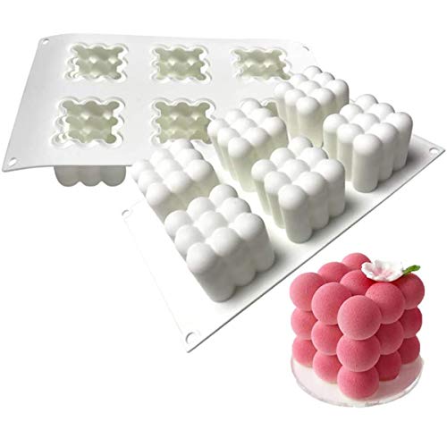 MKNZOME 6 Moule en Silicone à cavité, gâteau Moule de Cuisson ustensiles de Cuisson Plateau à Muffins Outils de Bricolage pour gâteau Bonbons Chocolat Cupcake gelée Bougie Cover