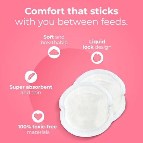 Image of Nua Disposable Nursing Breast Pads | Pack of 18 Disposable Pads | Soft & Breathable | Leak Protection During Breastfeeding | Discreet & Comfortable Fit | Ultra - Absorbent | 100% Toxic-Free | Safe for Mom & Baby | Nursing pads for breastfeeding | Breast pads for leaking milk |