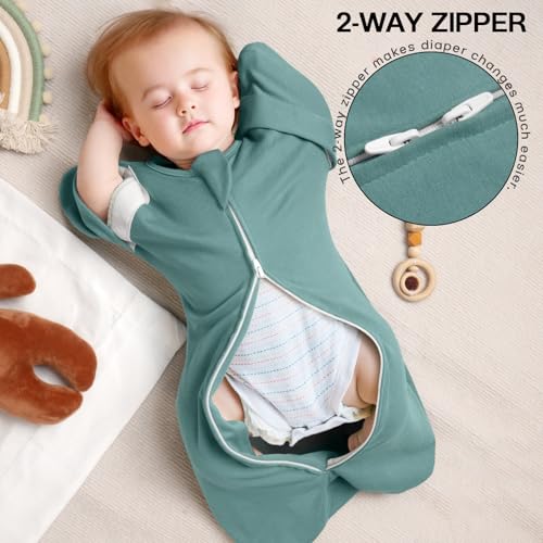 Image of MEXXI Baby Transitional Swaddle, 2 Pack Sleep Sack With Arms Up, 0.5 TOG